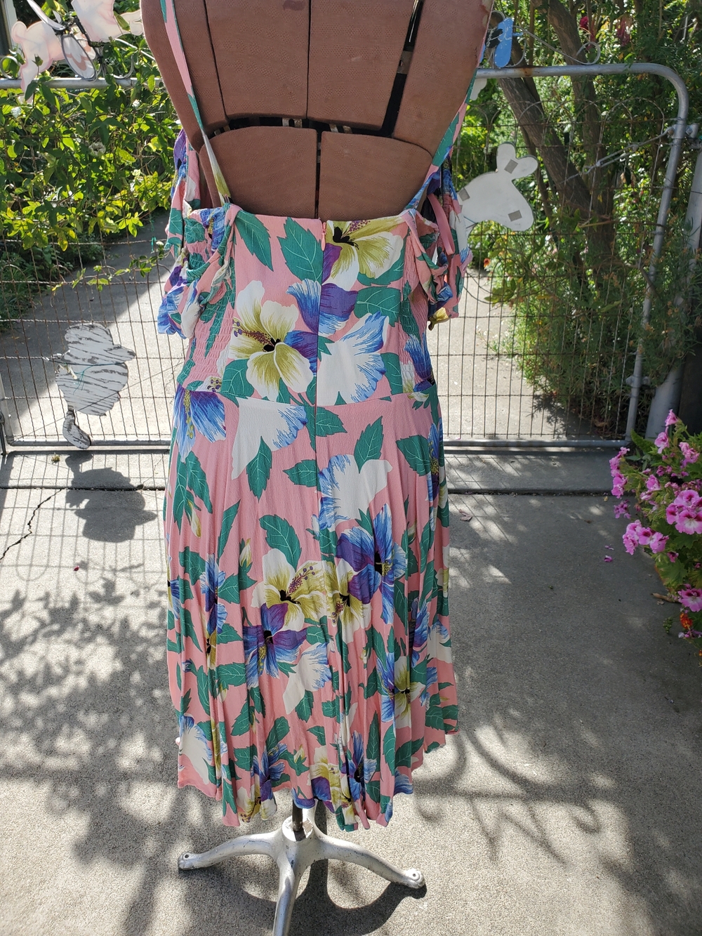 Trashy Diva Pink Floral Cold-Shoulder Ruffle Midi Dress - Picture 5 of 8